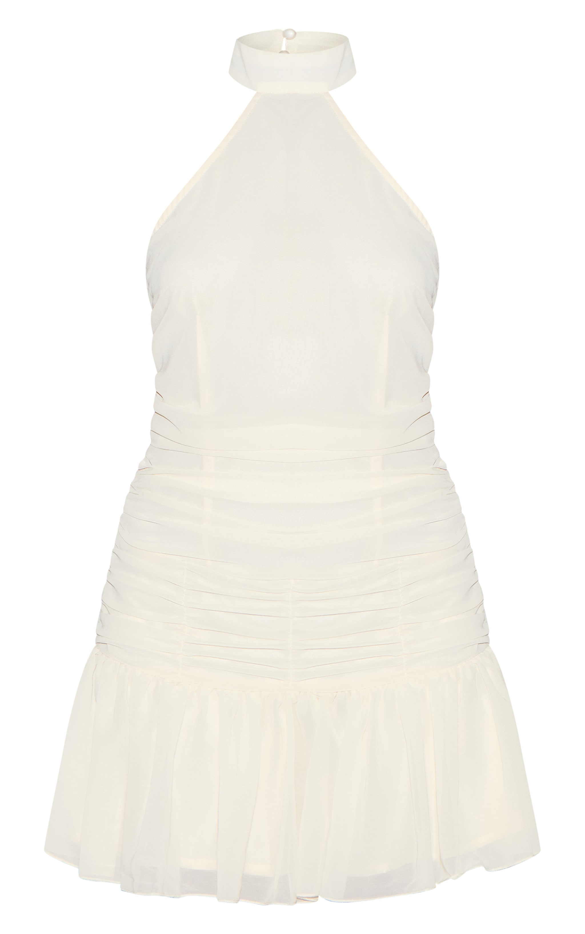 Almond Chiffon Halter Neck Mini Dress image 5