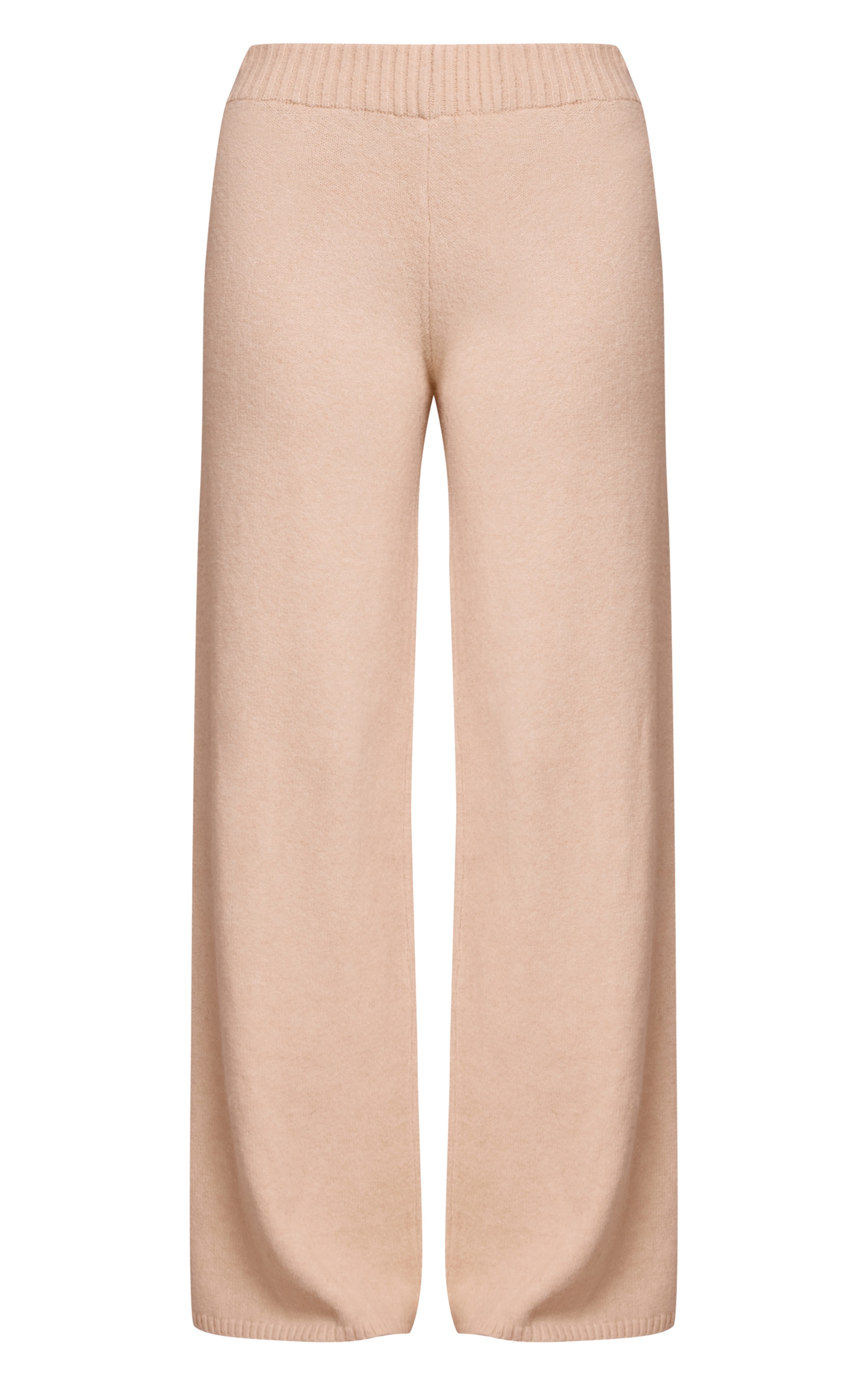 Pantalon large maille tricot beige image 5