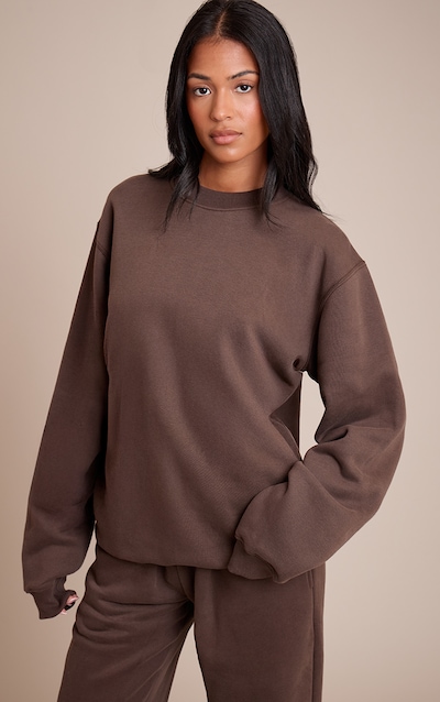 Tall Espresso Oversized Crew Sweatshirt