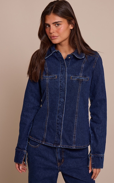 Indigo Fitted Seam Detail Shirt