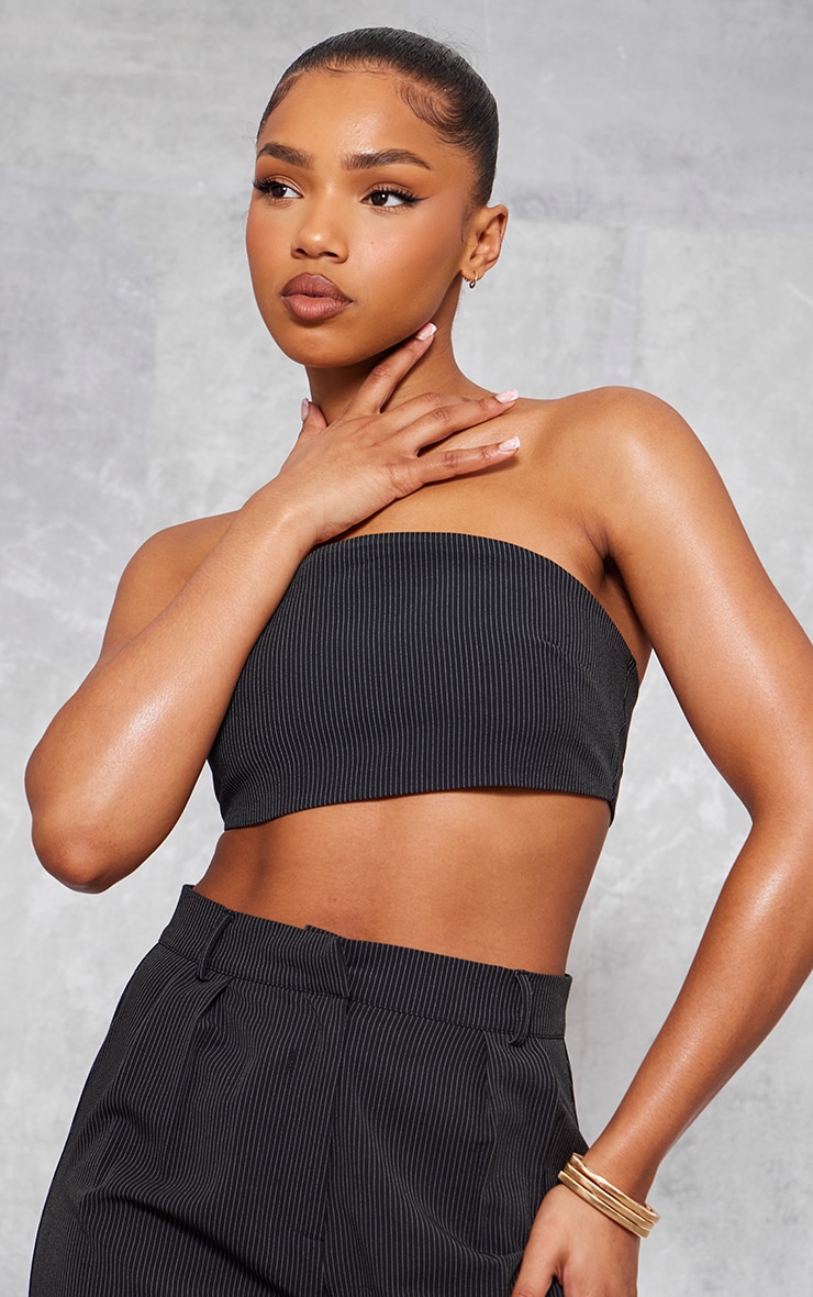 Black Pinstripe Bandeau