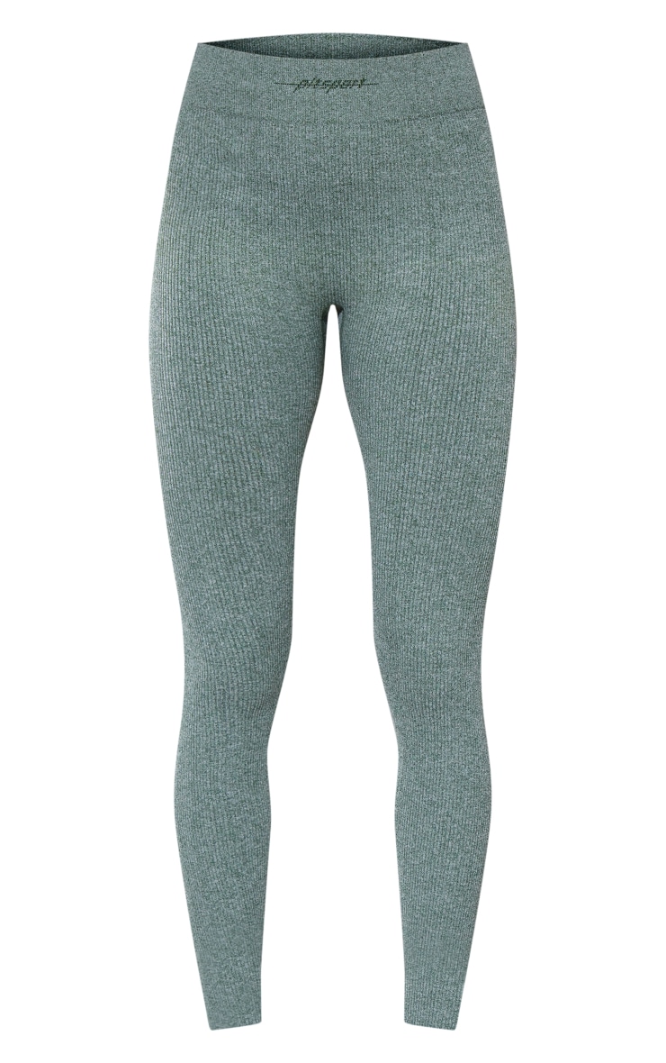 PLT Green Sport Seamless Marl Leggings image 5