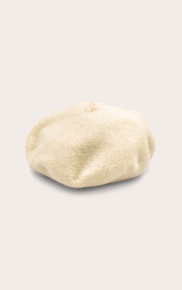 Butter Yellow Soft Knit Beret image 2