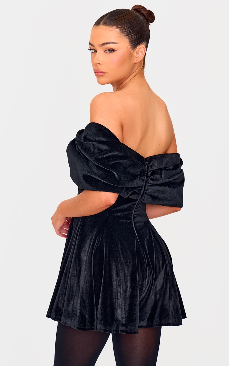 Combishort en velours deluxe noir à noeud XXL image 2