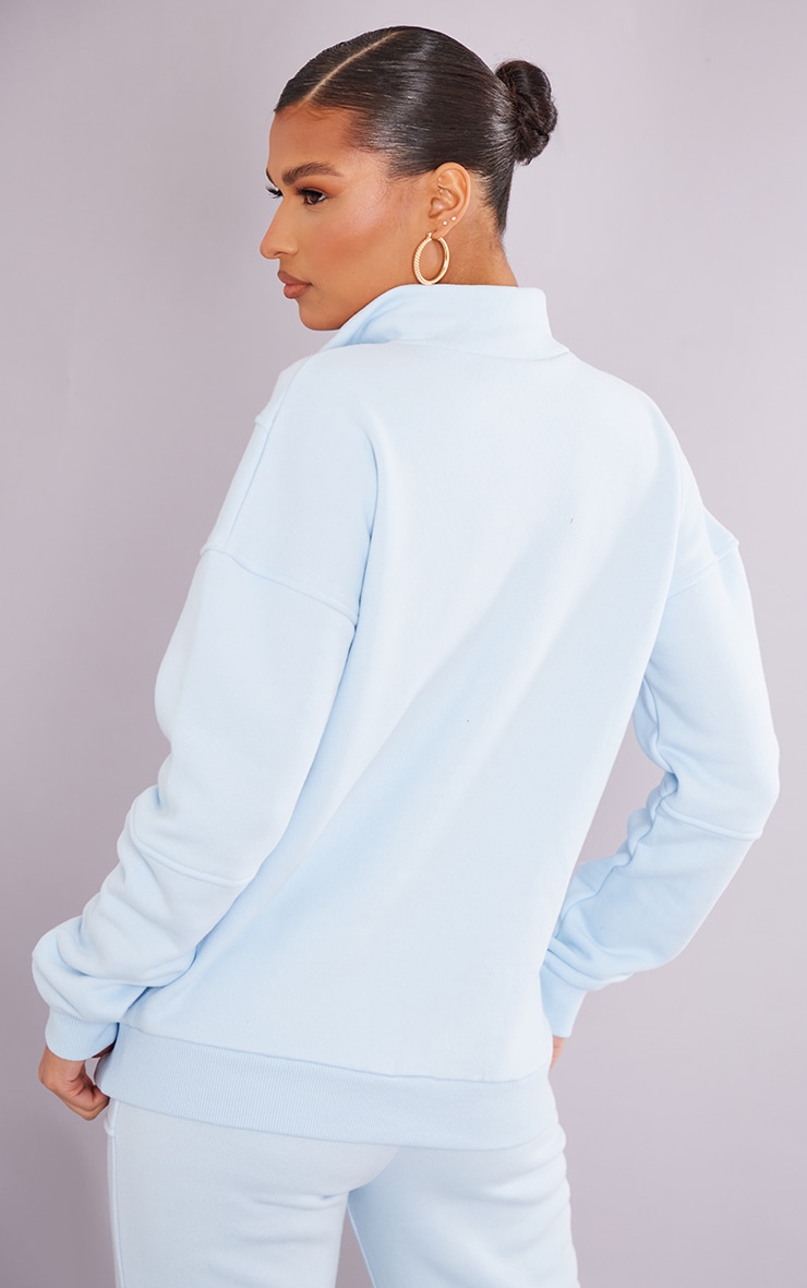 Blue Marl Half Zip Sweatshirt image 2