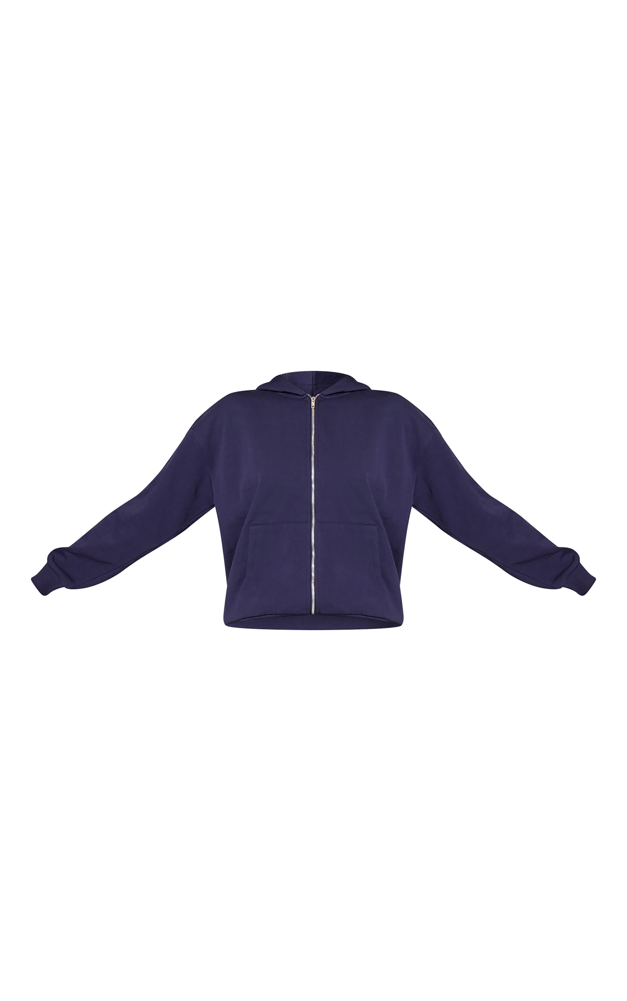 Navy Premium Zip Up Oversized Hoodie image 5