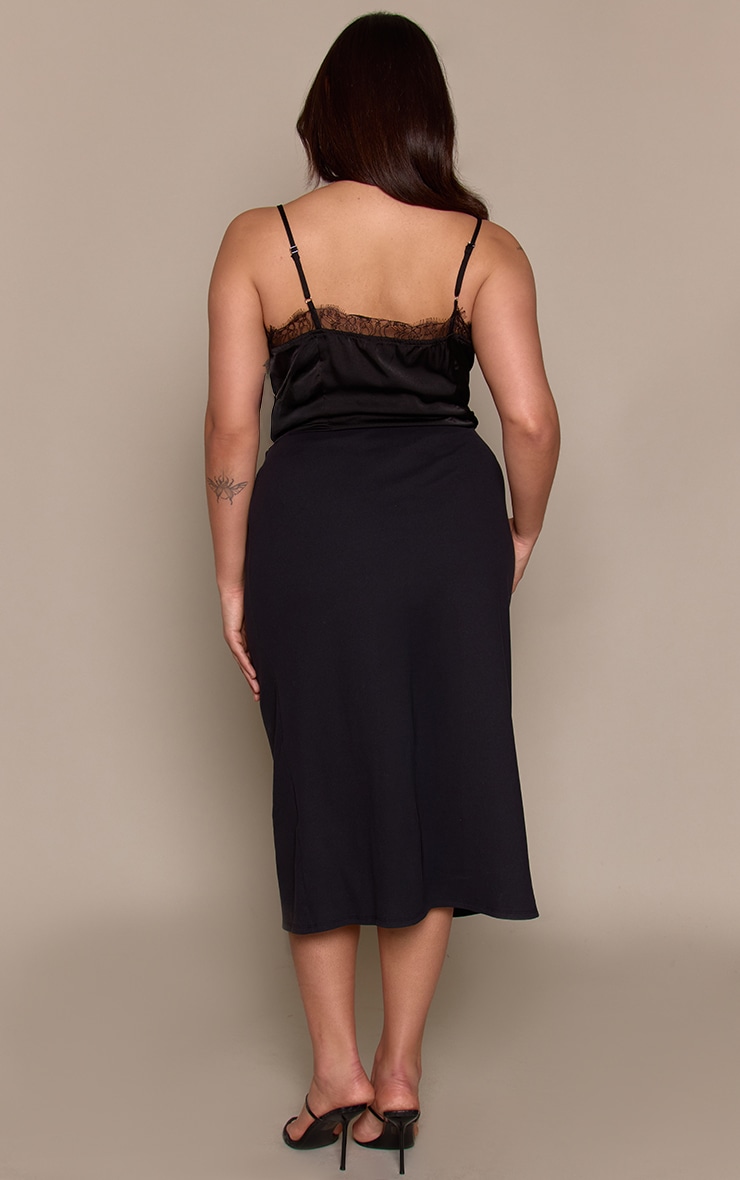 Plus Jupe mi-longue douce noire image 3