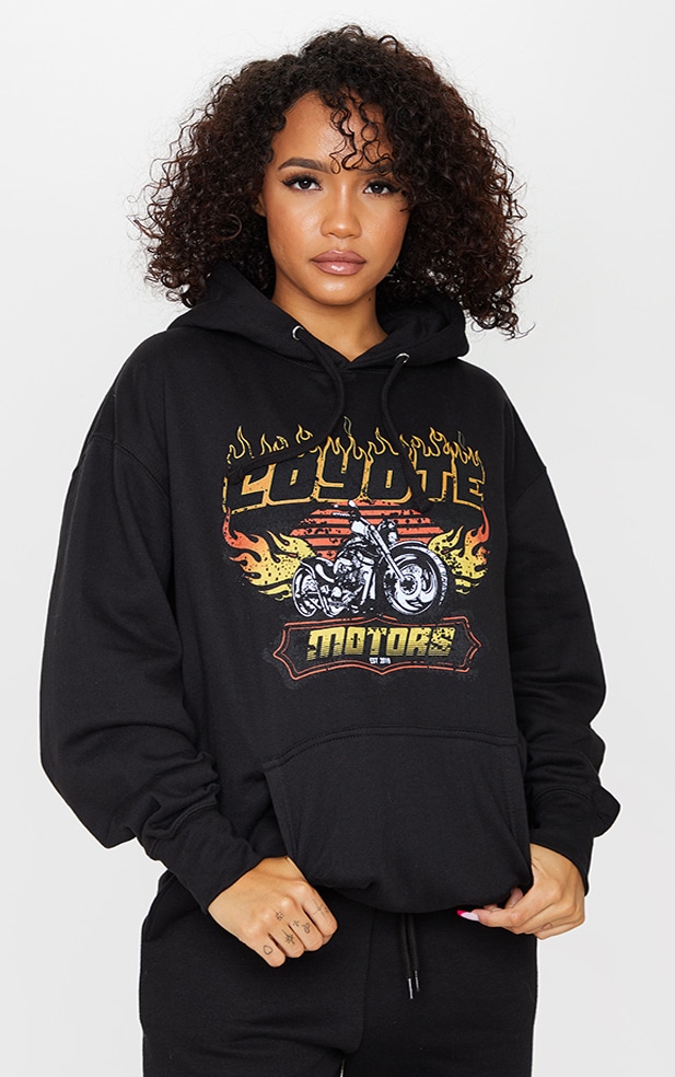 black hoodie pretty little thing