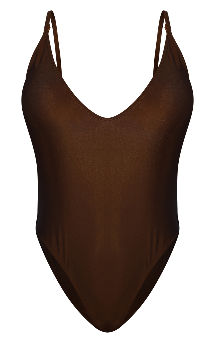Chocolate Basic Low Scoop Swimsuit image 5