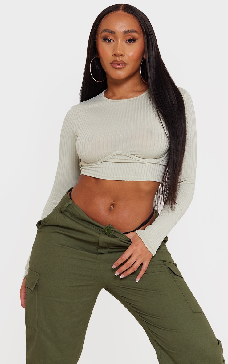 underbust long sleeve crop top