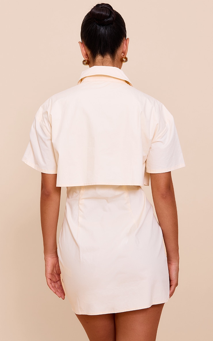 Cream Overlay Detail Shift Dress image 2