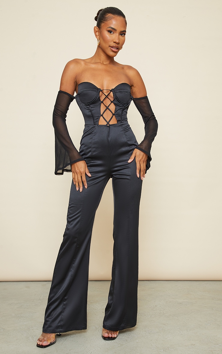 Lace discount up jumpsuits