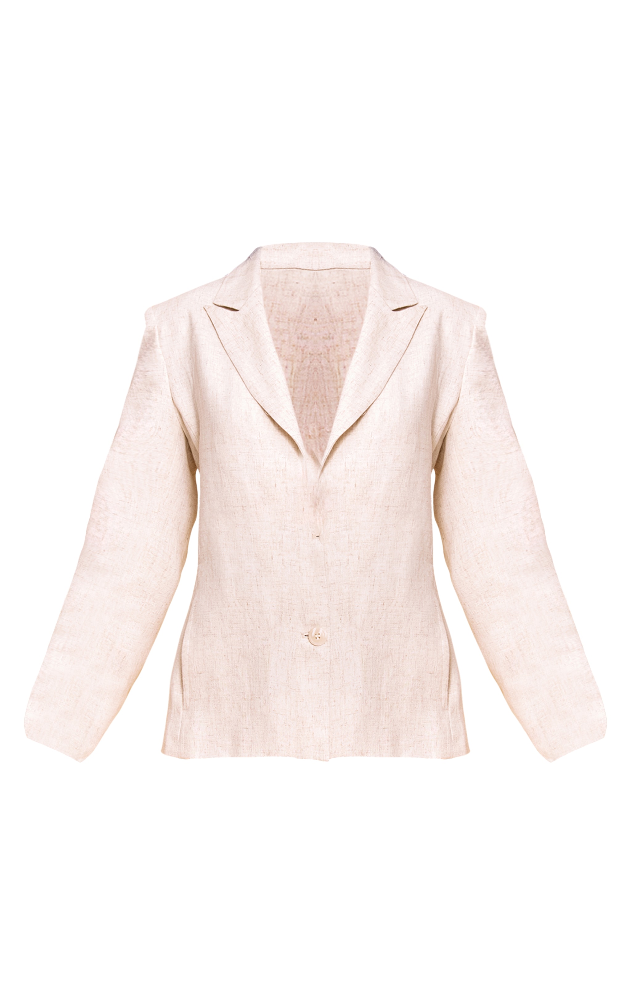Petite Neutral Linen Oversized Pocket Blazer image 5