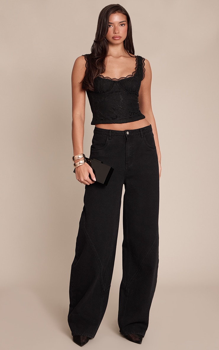 Black Lace Crop Corset image 3