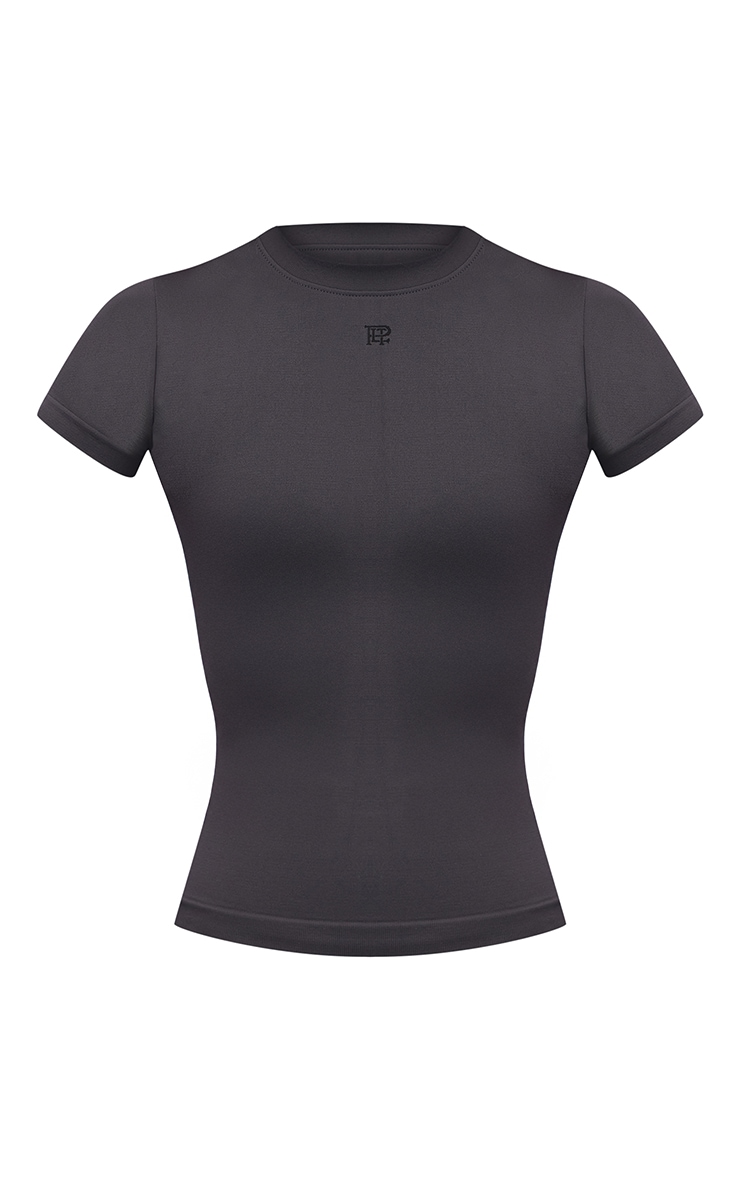 Charcoal Seamless Logo Gym Long Top image 5