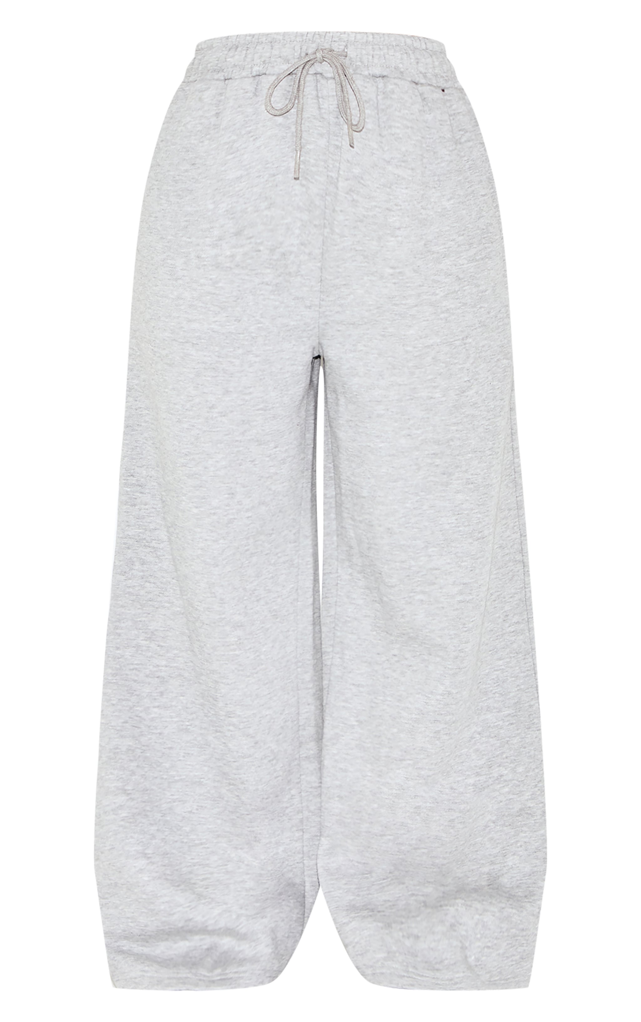 Petite Jogging large gris chiné à taille haute et cordons ajustables image 5