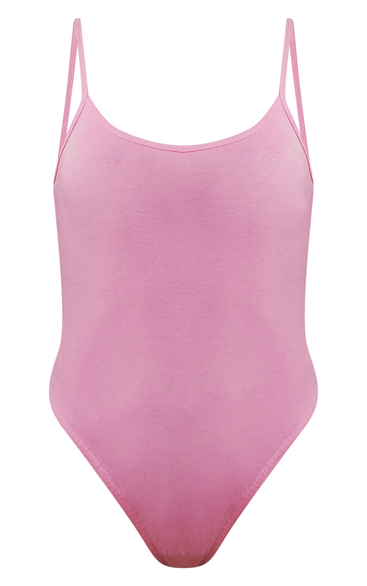 Body Topshop Rose Foncé En Coton Stretch Avec Dentelle Devant - Taille 6 - Neuf Sans étiquettes