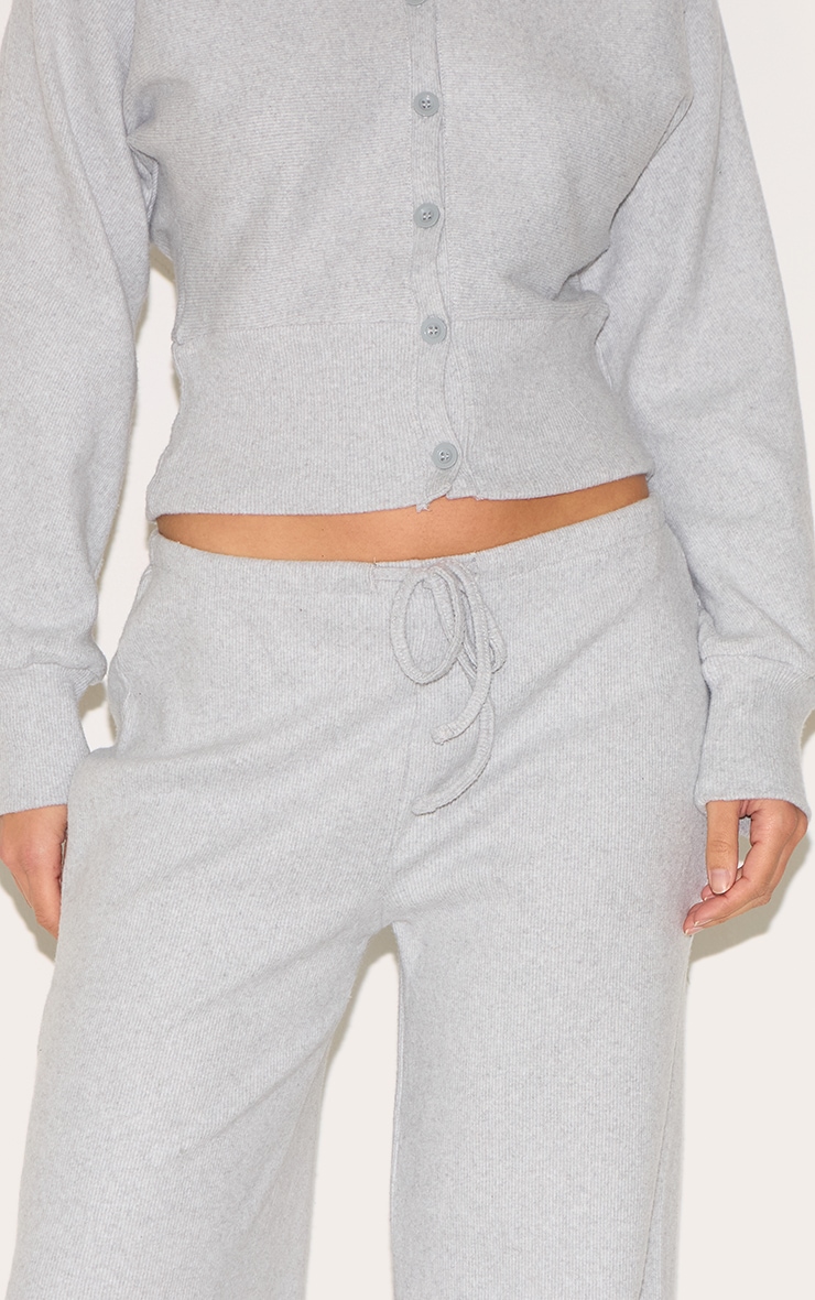 Pantalon large côtelé doux gris chiné image 4
