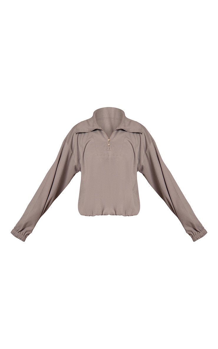 Charcoal Grey Quarter Zip Soft Touch Top image 5