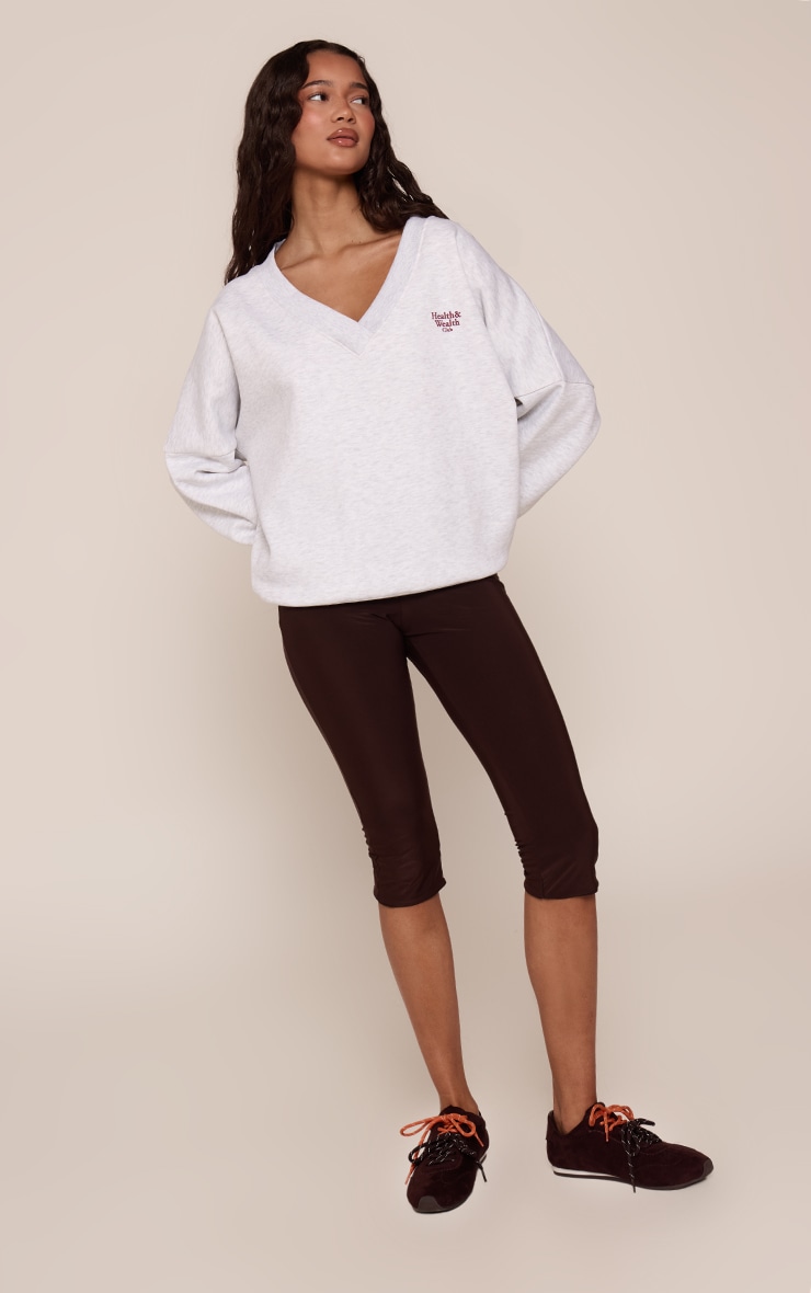 Ash Grey Health Club V Neck Sweatshirt image 3