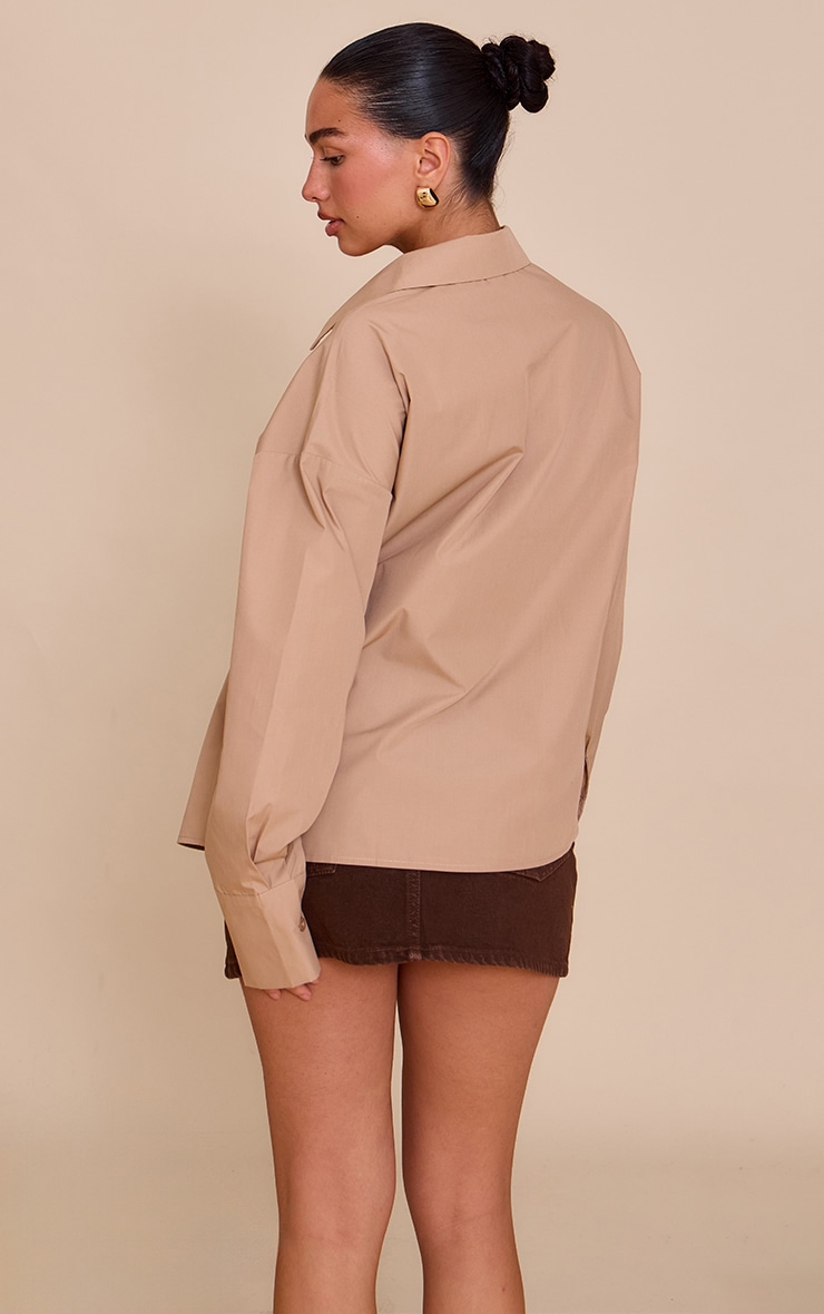 Sand Asymmetric Drape Shirt image 2