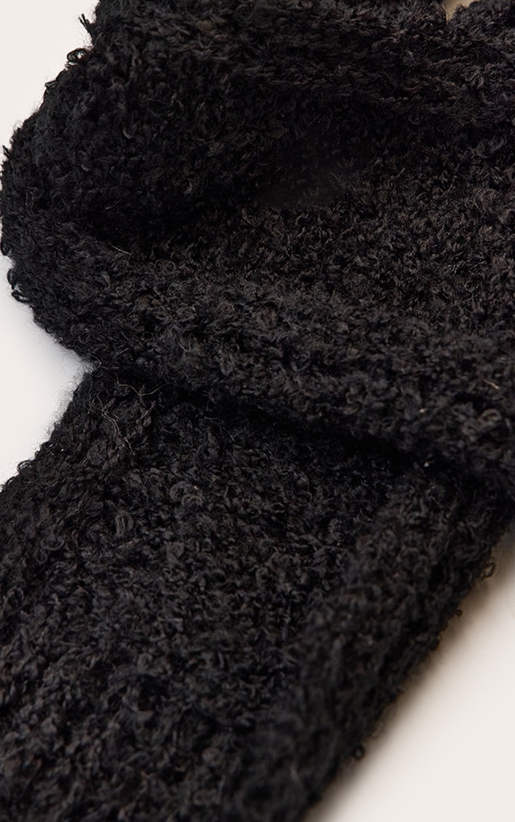Black Skinny Knit Scarf image 2