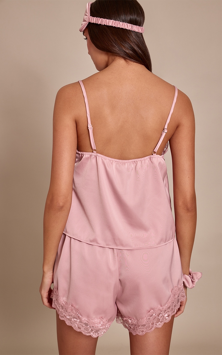 Pochette cadeau vêtements de nuit satinés rose image 4