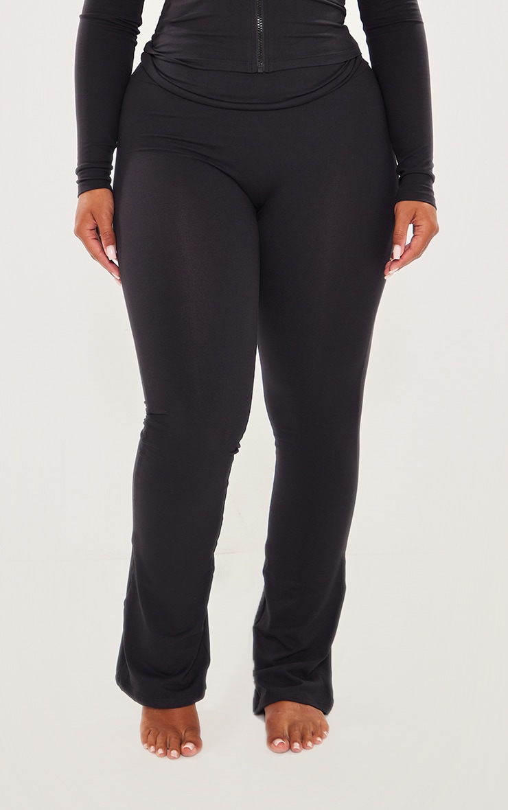 Shape Black Sculpted Foldover Waist Flare Pants image 2
