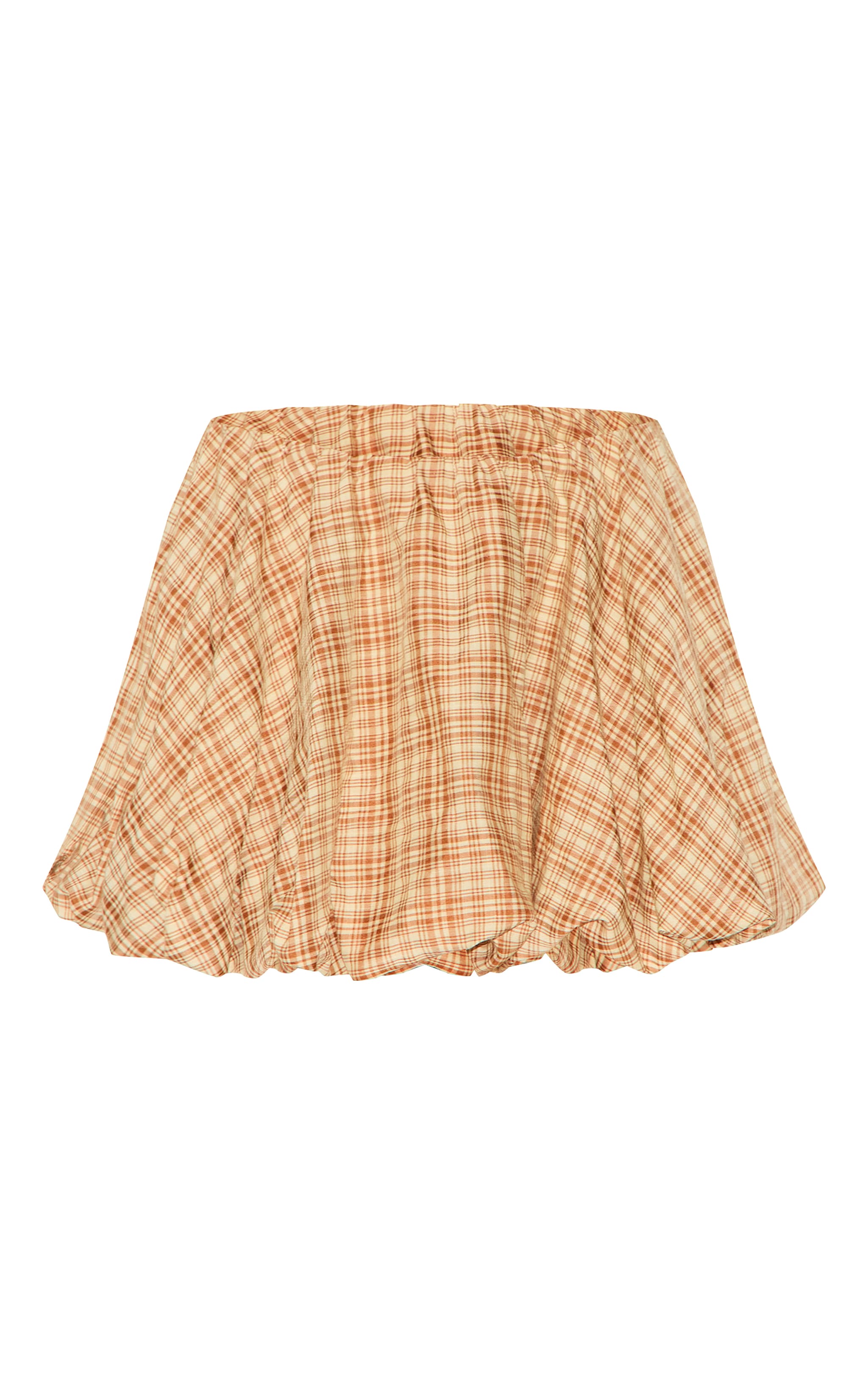 Jupe bouffante en coton marron à carreaux image 6