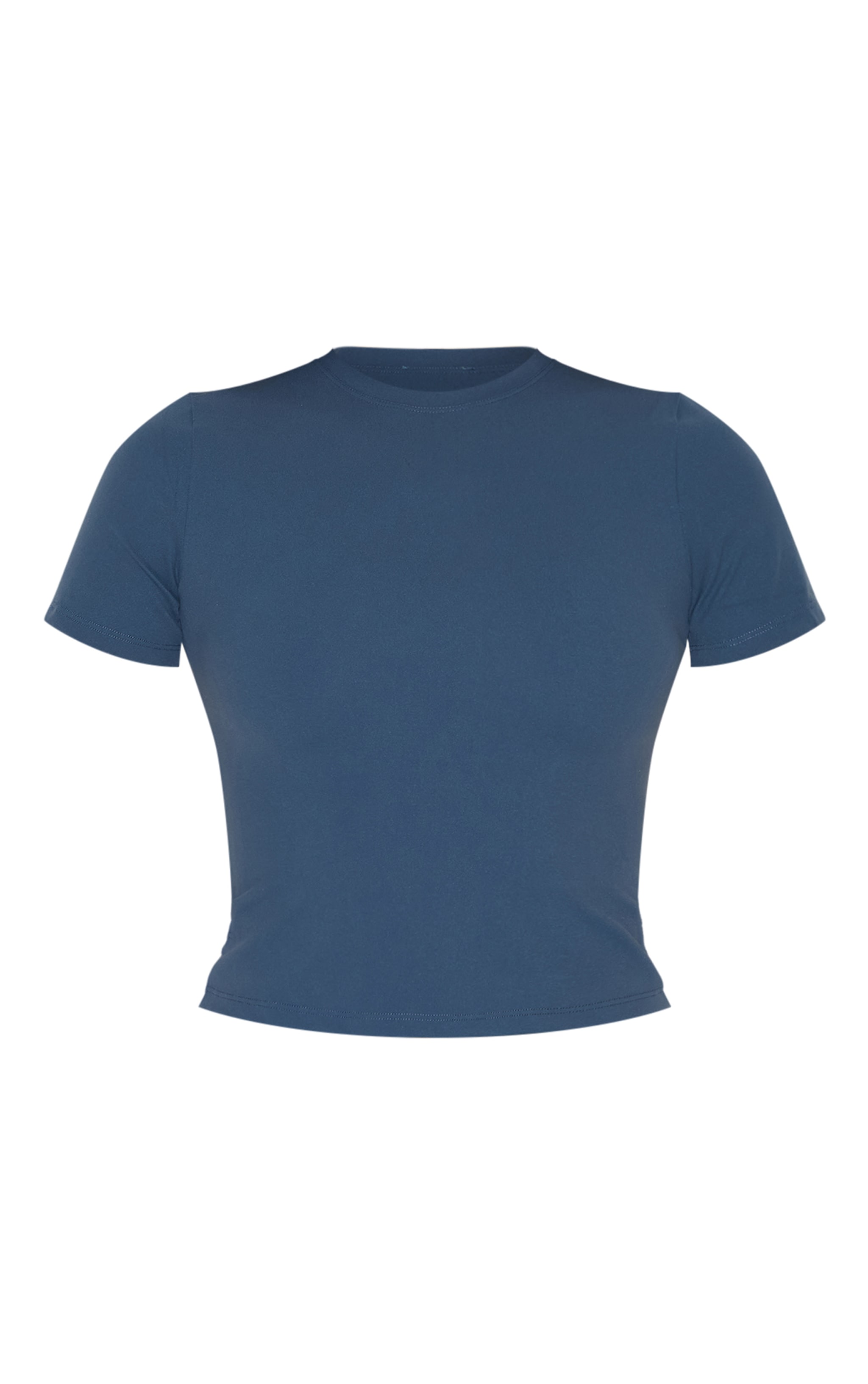 Midnight Blue Ultimate Sculpt Longline Short Sleeve Gym Top image 5
