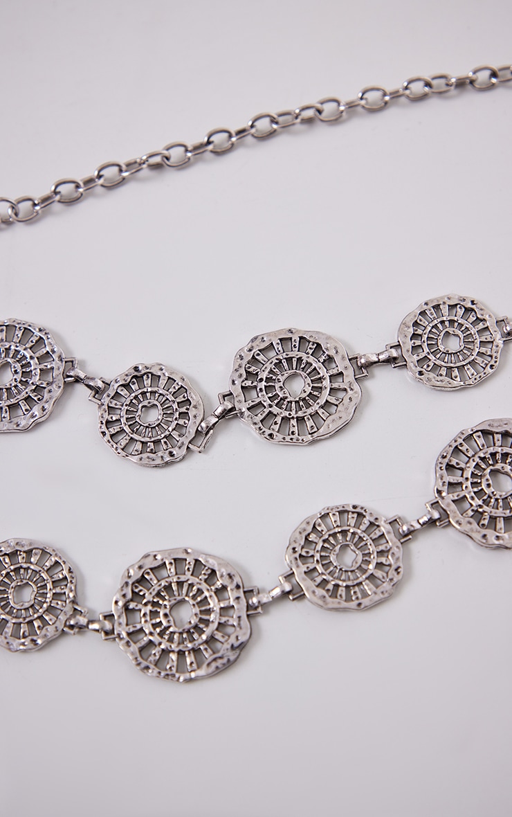 Silver Hammered Disc Chain Belt image 3