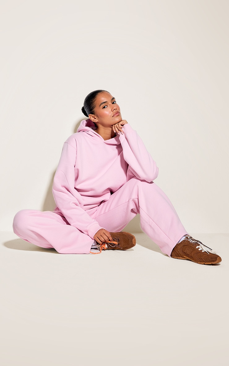 Pink Cotton Fleece Pullover Hoodie image 3