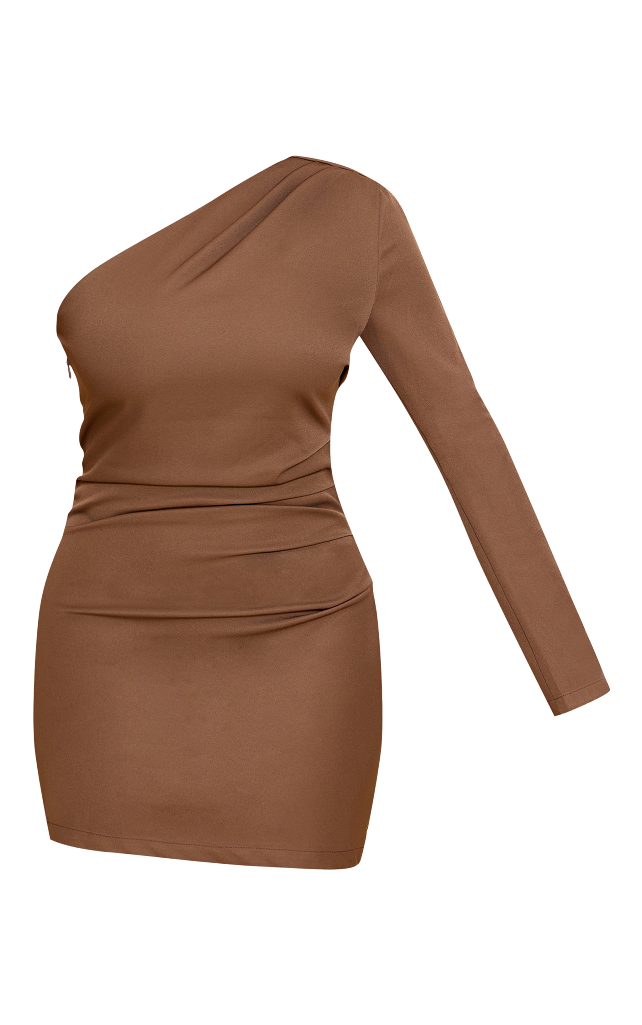Shape Mocha Tailored One Shoulder Cocoon Mini Dress image 5