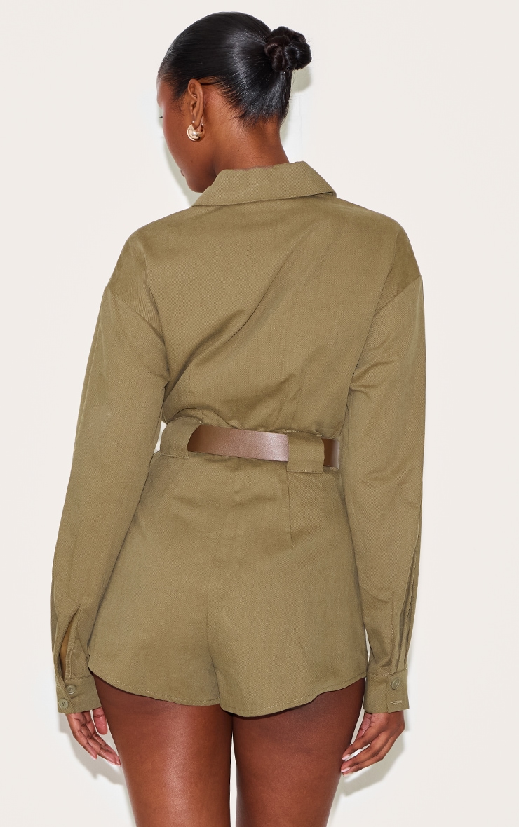 Mushroom Woven Utility Belted Playsuit image 2