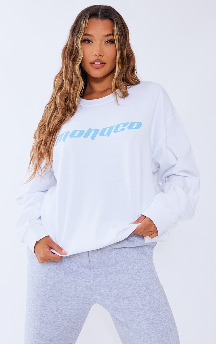 Cream Monaco Printed Sweatshirt image 1