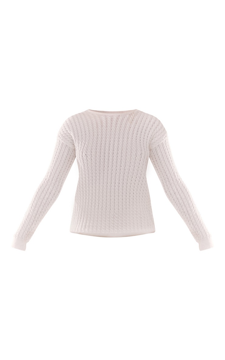 White Cable Knitted Jumper image 5