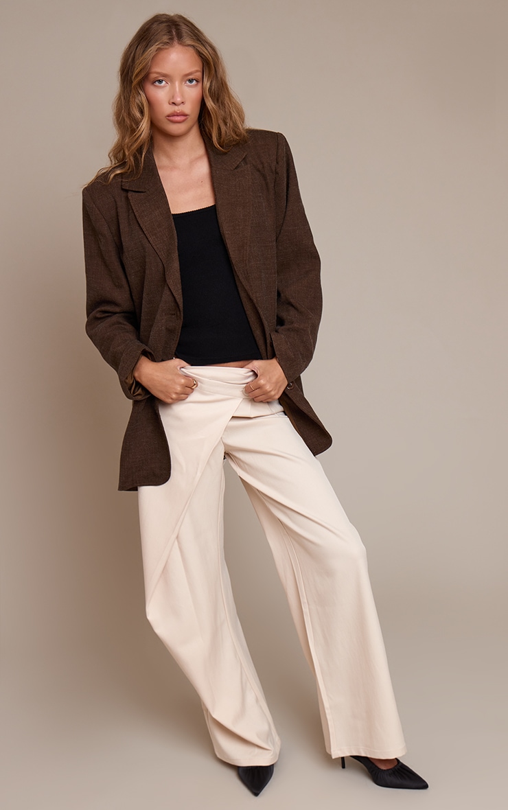 Stone Woven Wrap Front Pants image 1