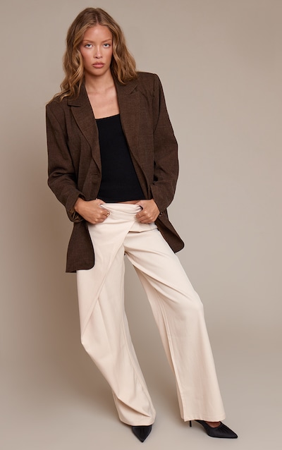 Stone Woven Wrap Front Pants