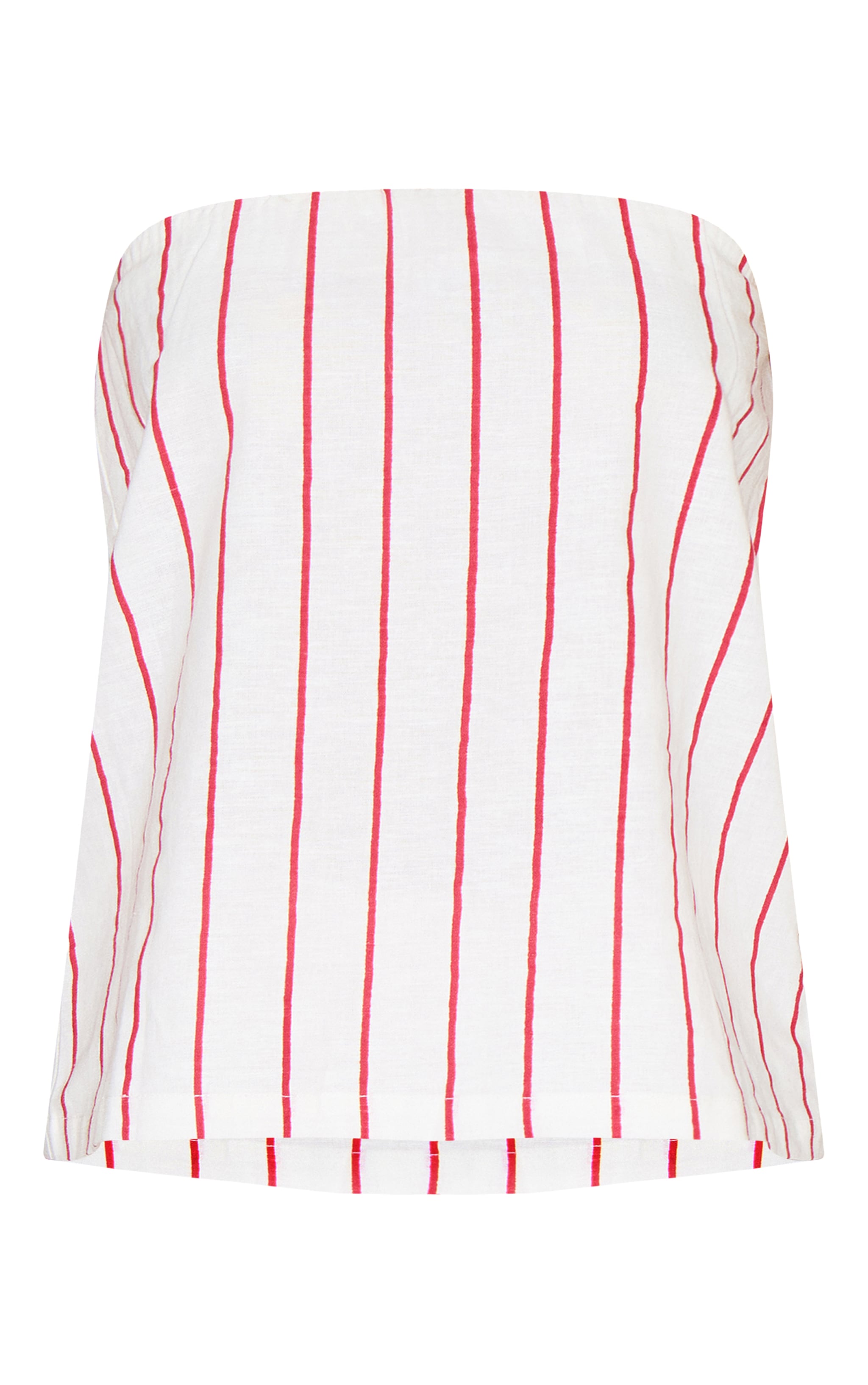 Red Pinstripe Elasticated Bandeau Top image 5