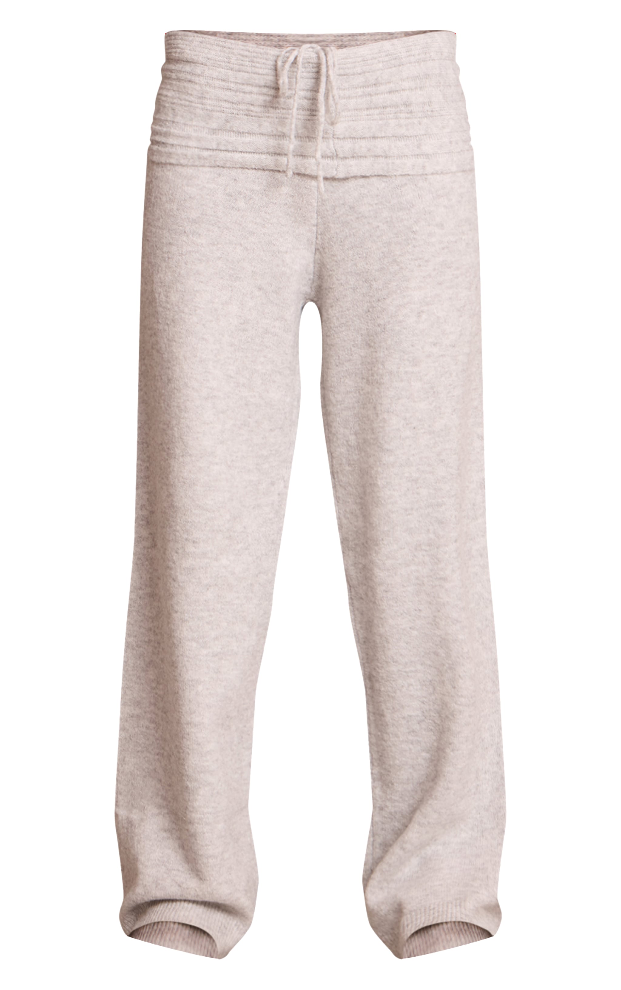 Light Grey Rib Soft Knit Fold over Pant image 5
