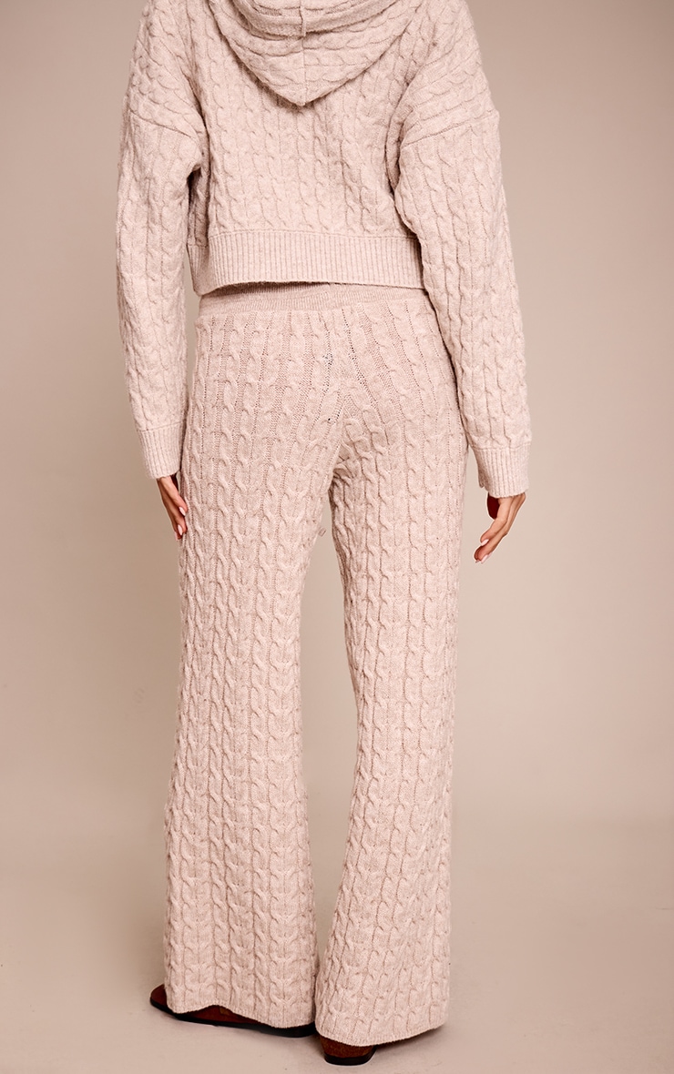 Oatmeal Cable Knit Pants image 3