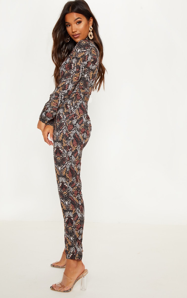 Chocolate Snake Print Jumpsuit image 4