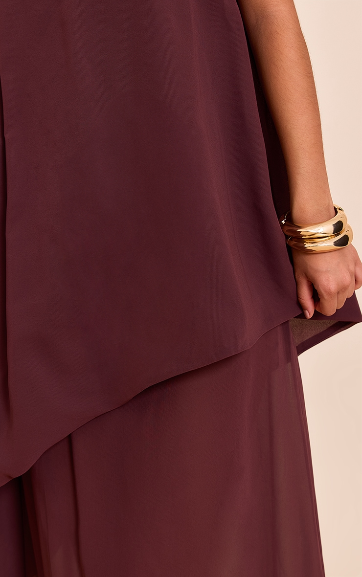 Gilded Dream Chiffon Hem Maxi Dress Chocolate