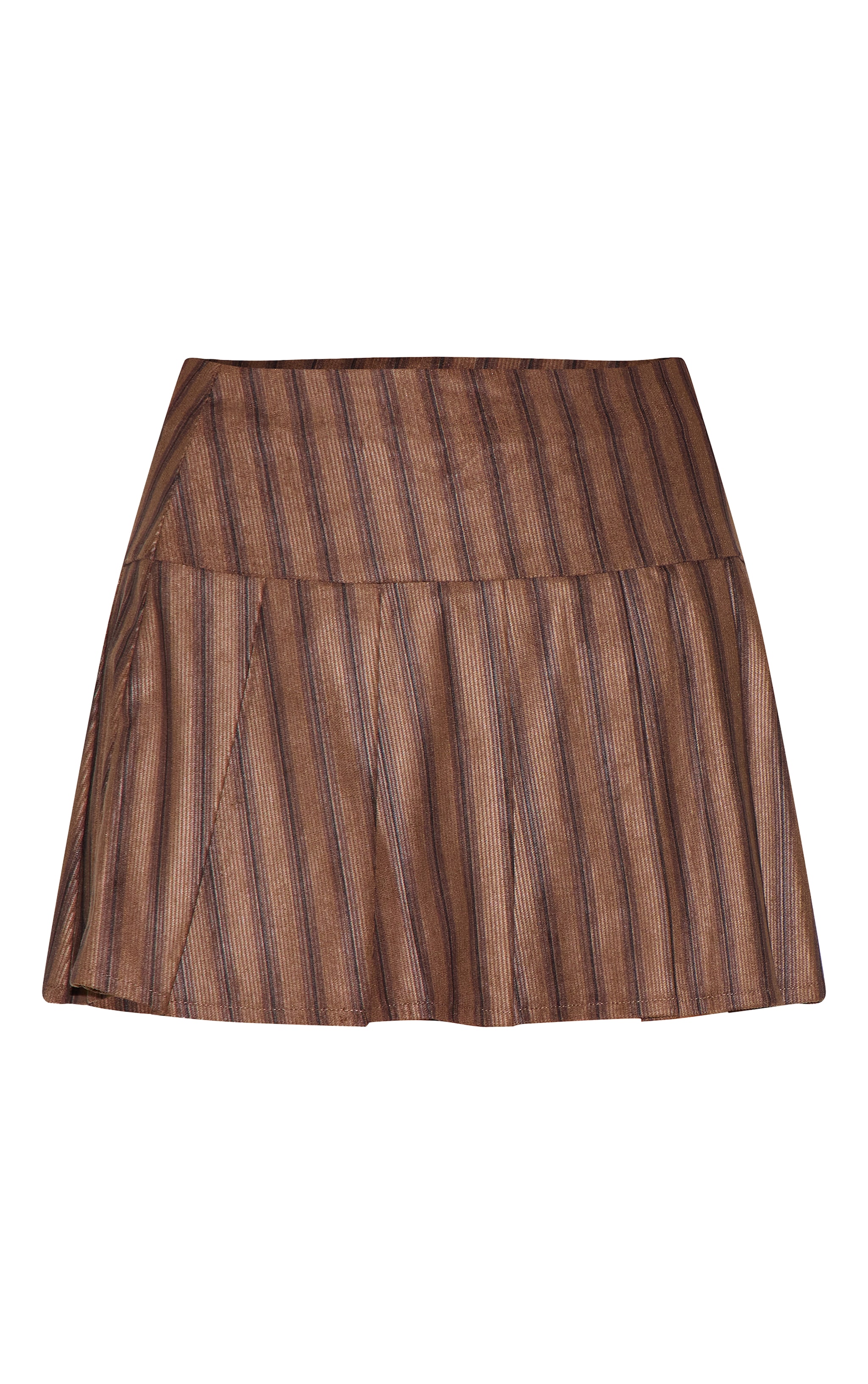 Petite Chocolate Pinstripe Pleated Mini Skirt image 6