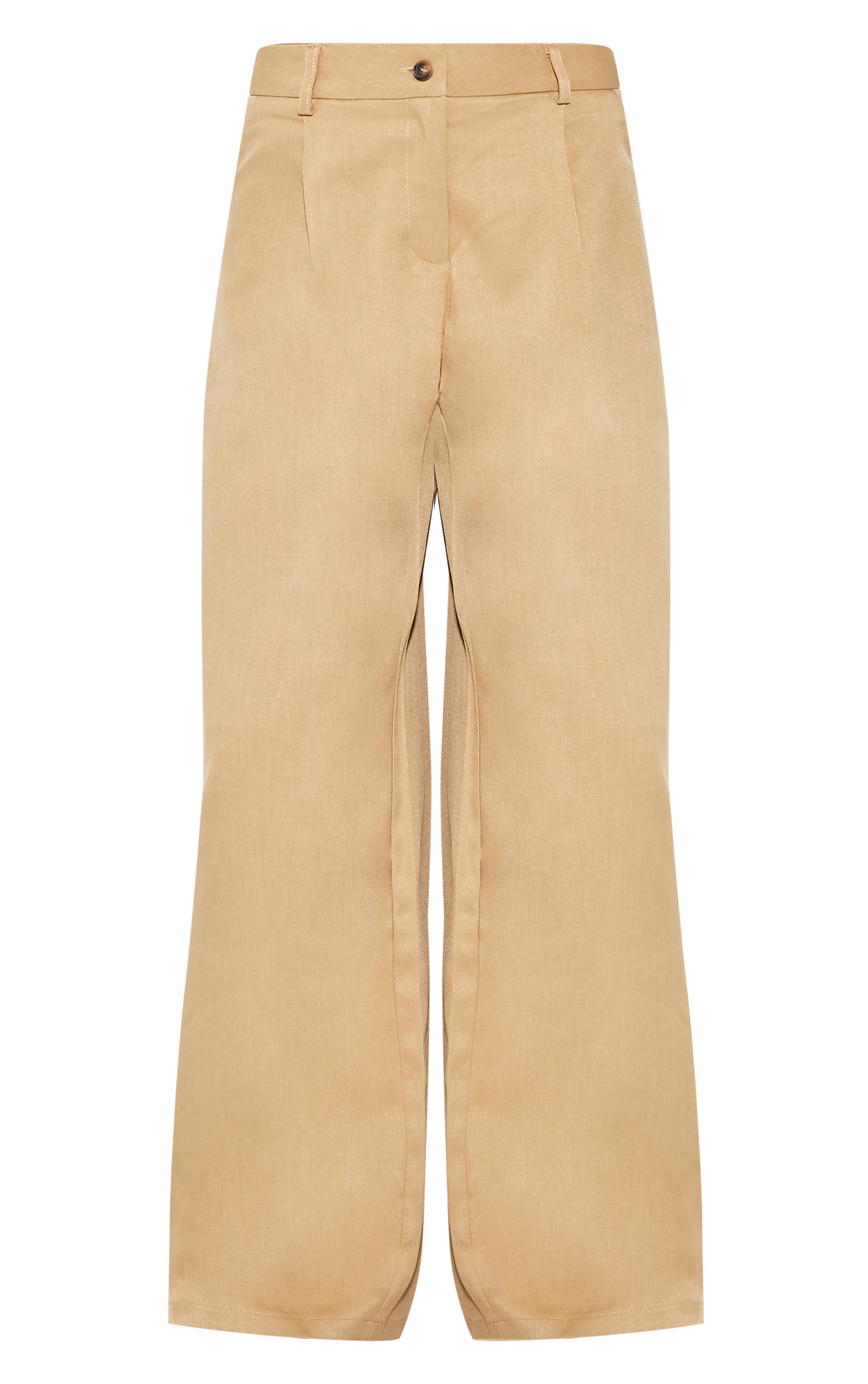 Pantalon de tailleur large tissé sable image 5