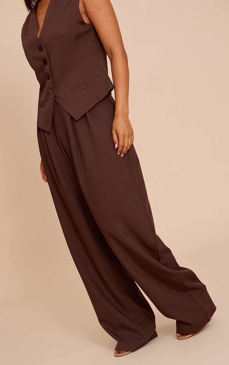 Petite Chocolate Tailored High Waist Wide Leg Pants image 2