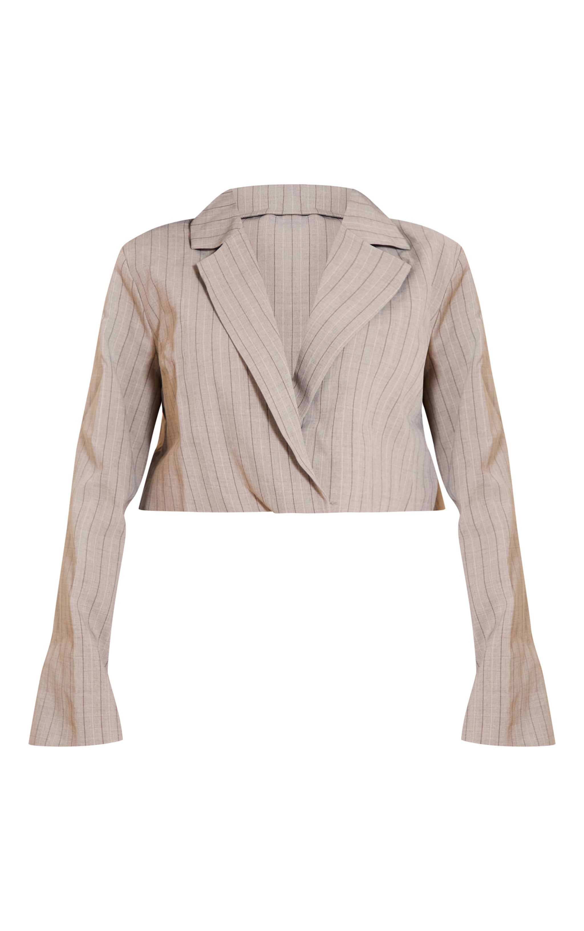 Plus Taupe Boxy Cropped Blazer image 5