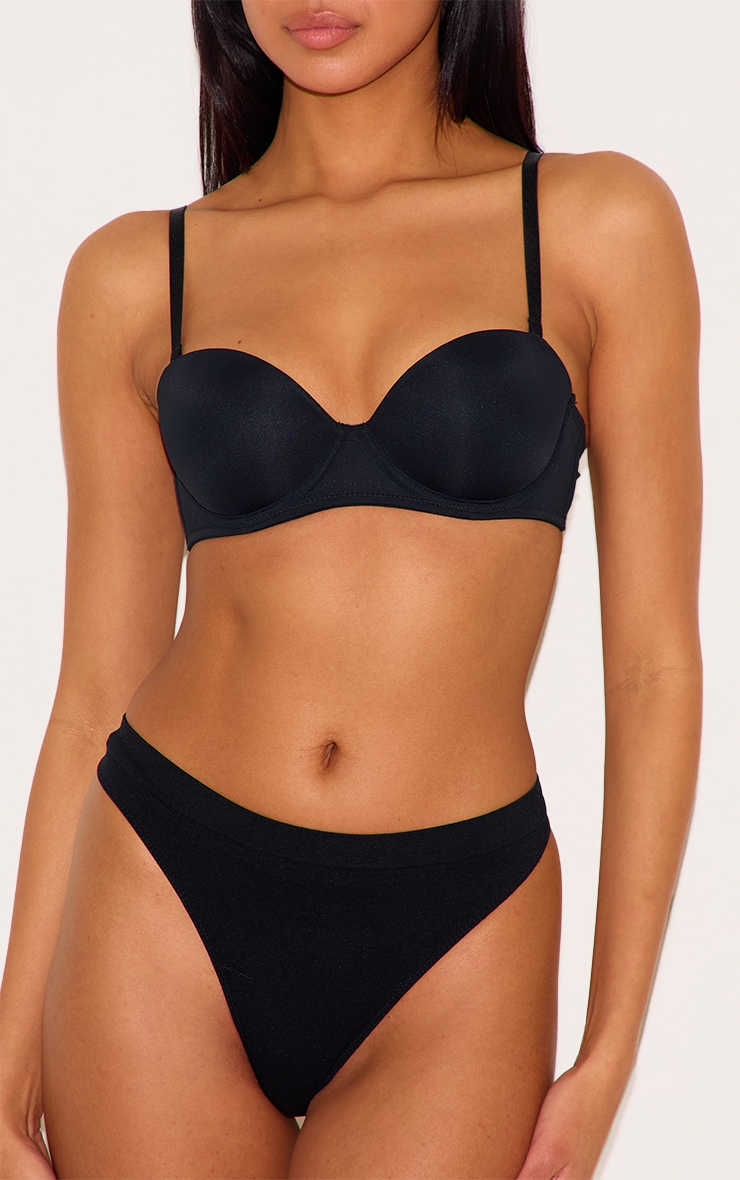 Soutien-gorge noir à armatures et bretelles détachables image 4