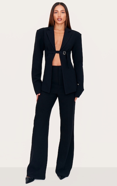 Tall Black High Waisted Tailored Pants