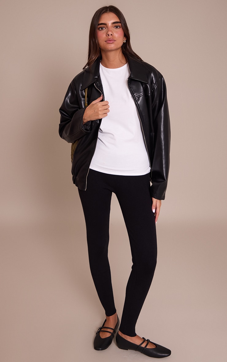 Black Knitted Leggings image 1